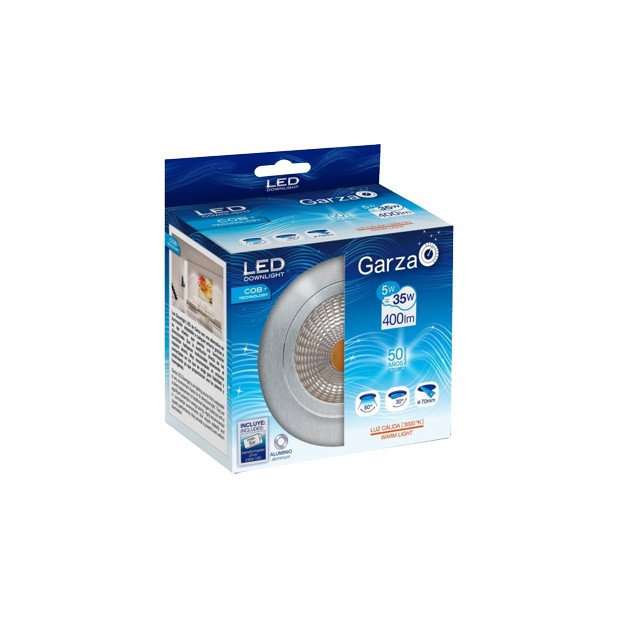 LAMPARA LED COB 5W 60º 400LM 30K AL DESCAT.