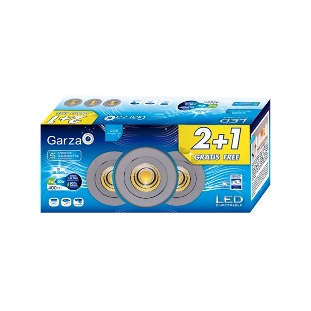 LAMPARA LED EMP. COB 5W 60º 400LM 40K AL (2+1) DESCATALOGADO