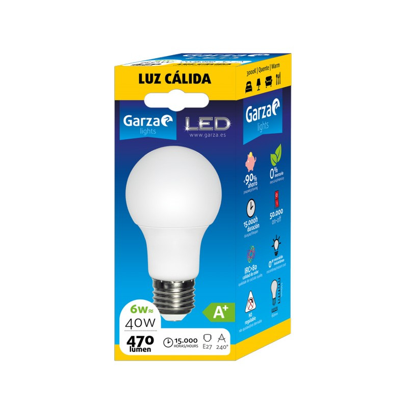 LAMPARA LED STD 5,5W E27 240º 470LM 30K