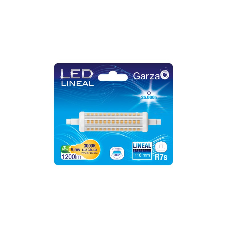 LAMPARA LED R7S 9,5W 360º 118MM 1200LM 3000K