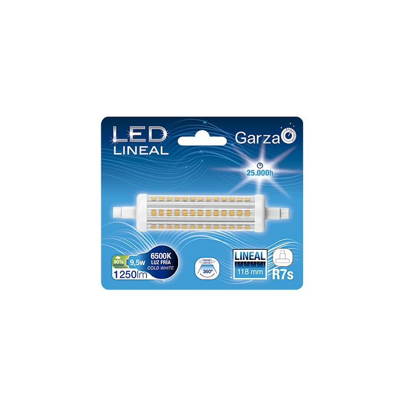 LAMPARA LED R7S 9,5W 360º 118MM 1250LM 6500K
