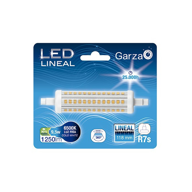 LAMPARA LED R7S 9,5W 360º 118MM 1250LM 6500K