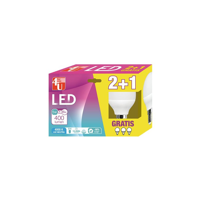 LAMPARA LED ESF.6W E14 220º 470ML 40K( 2+1)