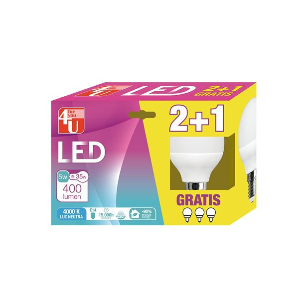 LAMPARA LED ESF.6W E14 220º 470ML 40K( 2+1)