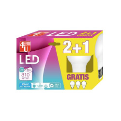 LAMPARA LED STD 7W E27 240º 810LM 4000K (2+1)