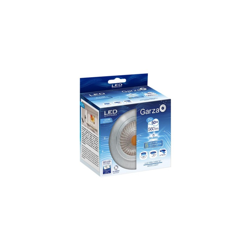 LAMPARA LED EMP.COB. 7W 60º 560LM 40K AL.