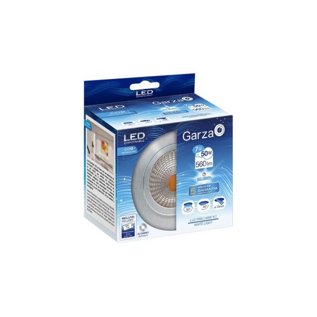 LAMPARA LED EMP.COB. 7W 60º 560LM 40K AL.