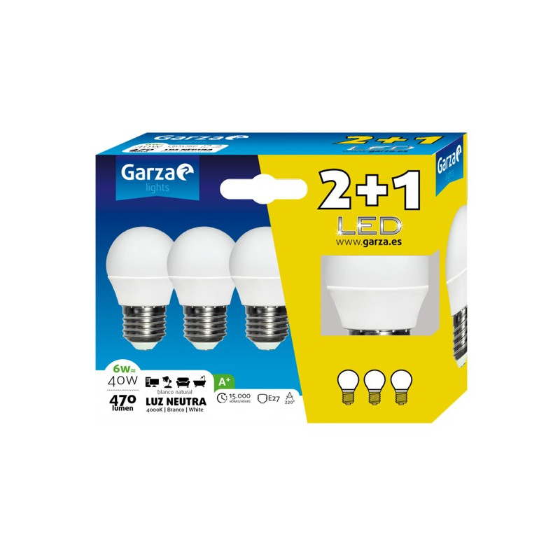 LAMPARA LED ESF 5,5W E27 220º 470ML 40K (2+1)