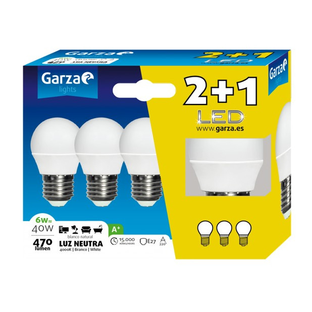 LAMPARA LED ESF 5,5W E27 220º 470ML 40K (2+1)