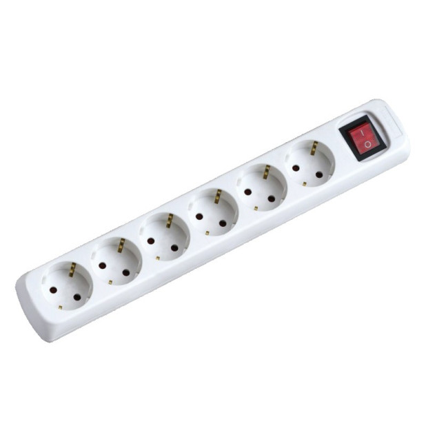 BASE 6 TOMAS SIN CABLE C/INT. BLANCO