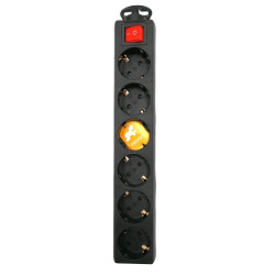 BASE 6 TOMAS SIN CABLE C/INT. NEGRO