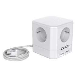 BASE 4 TOMAS CUBO+2USB 1,5mmx1,5mts C/INT