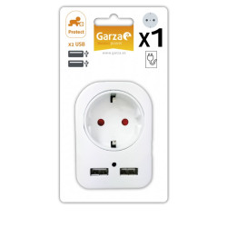 ADAPTADOR 1 TOMA+2USB