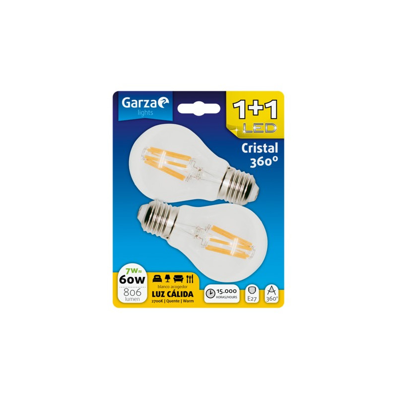 LAMPARA LED 7W E27 810LM 2700K BL (1+1)