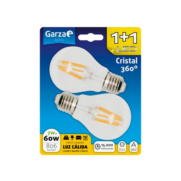LAMPARA LED 7W E27 810LM 2700K BL (1+1)