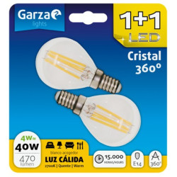 LAMPARA LED 4W E14 470LM 2700K BL (1+1)