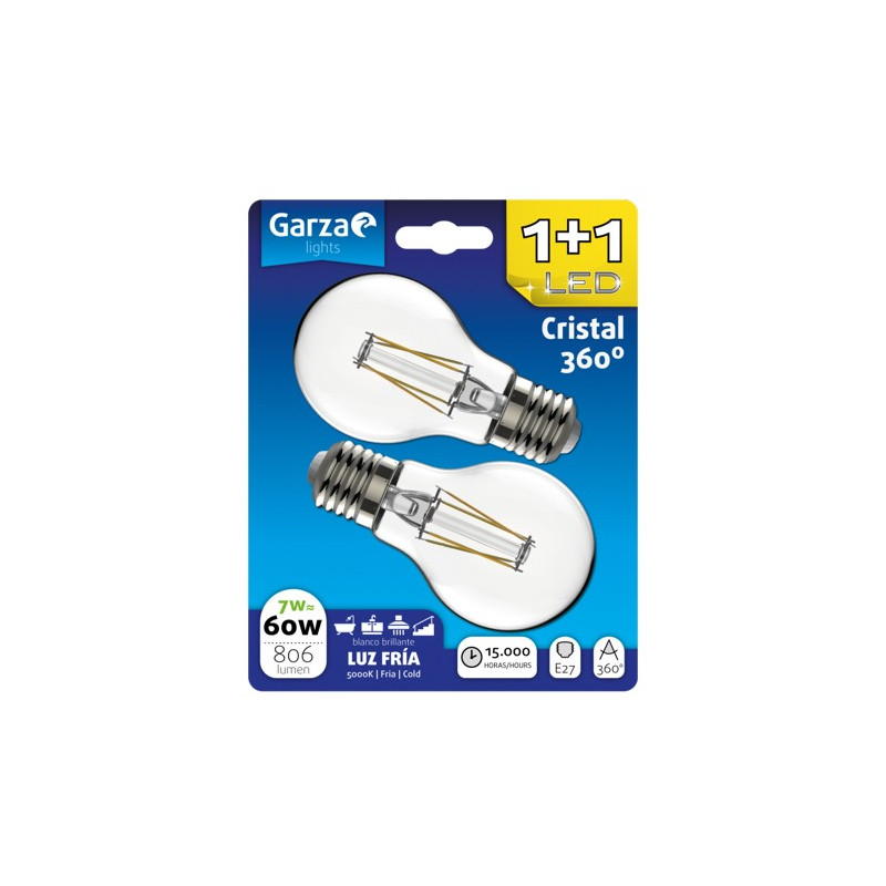 LAMPARA LED CLEAR 7W 810LM 5000K (1+1)