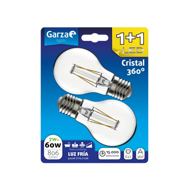 LAMPARA LED CLEAR 7W 810LM 5000K (1+1)