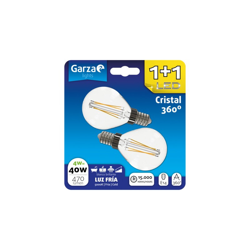 LAMPARA LED CLEAR 4W E14 470LM 5000K BL(1+1)