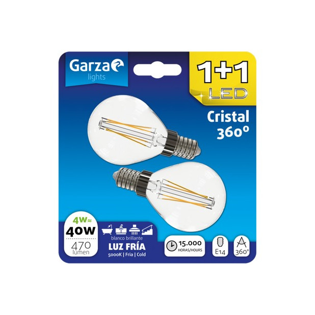 LAMPARA LED CLEAR 4W E14 470LM 5000K BL(1+1)