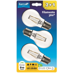 LAMPARA LED STD 7W E27 360º 810LM BL (2+1)