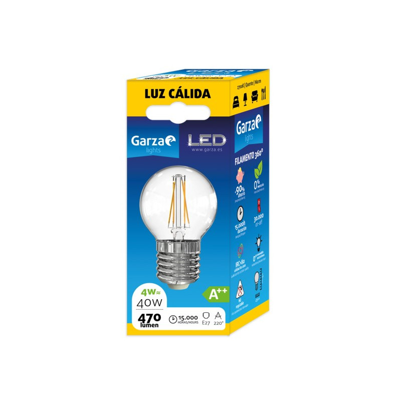 LAMPARA LED ESF. 4W E27 470LM 2700K