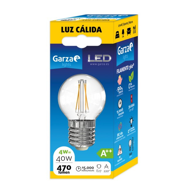 LAMPARA LED ESF. 4W E27 470LM 2700K