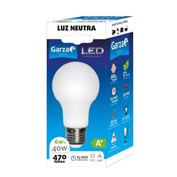 LAMPARA LED STD 6W E27 240º 470LM 40K