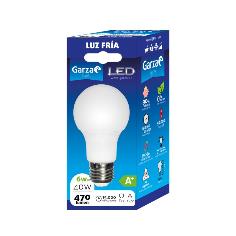 LAMPARA LED STD 6W E27 240º 470LM 65K