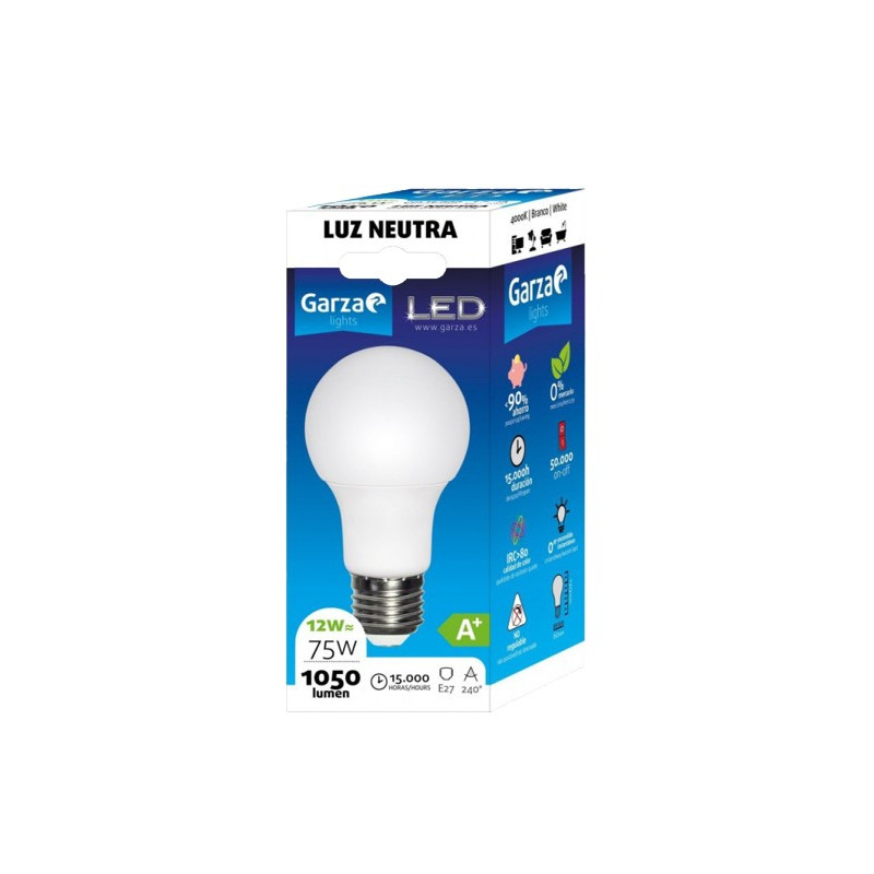 LAMPARA LED STD 12W E27 240º 1050LM 40K