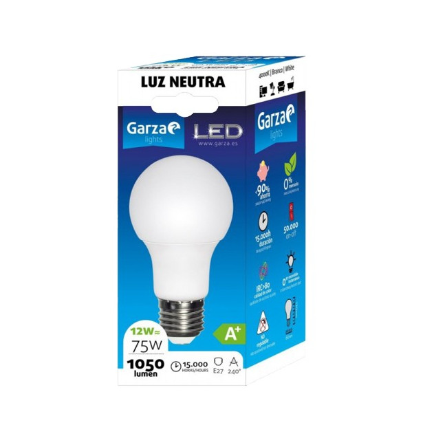 LAMPARA LED STD 12W E27 240º 1050LM 40K