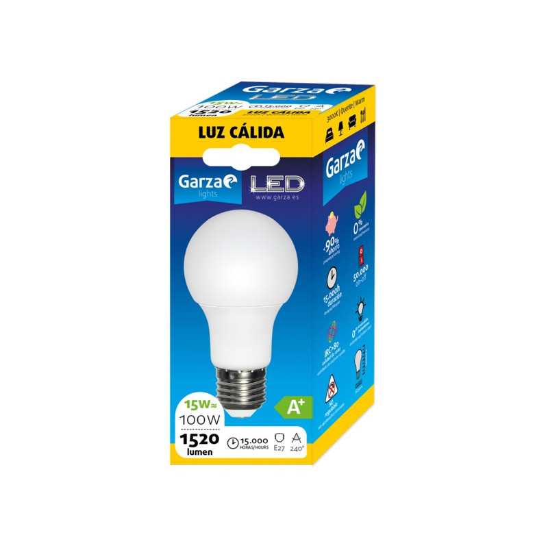 LAMPARA LED STD 15W E27 240º 1520ML 30K