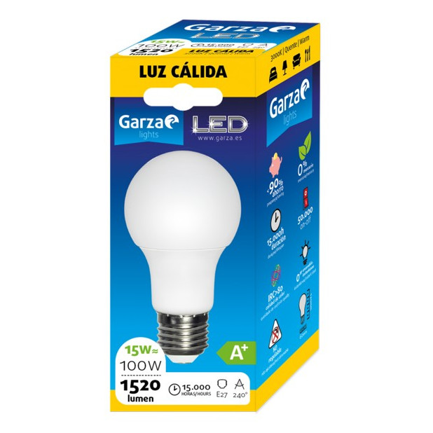 LAMPARA LED STD 15W E27 240º 1520ML 30K
