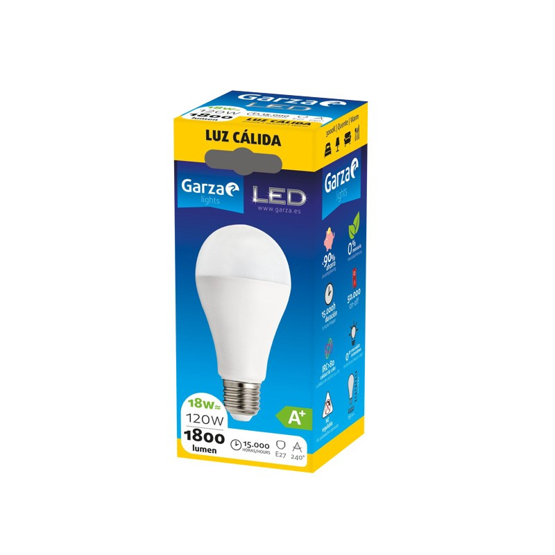 LAMPARA LED STD 18W E27 240º 1800ML 30K