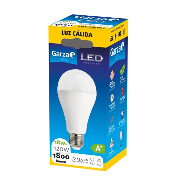 LAMPARA LED STD 18W E27 240º 1800ML 30K