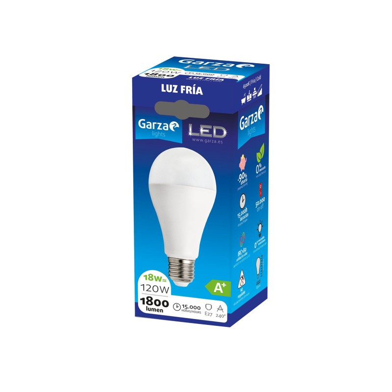 LAMPARA LED STD 18W E27 180º 1800ML 65K