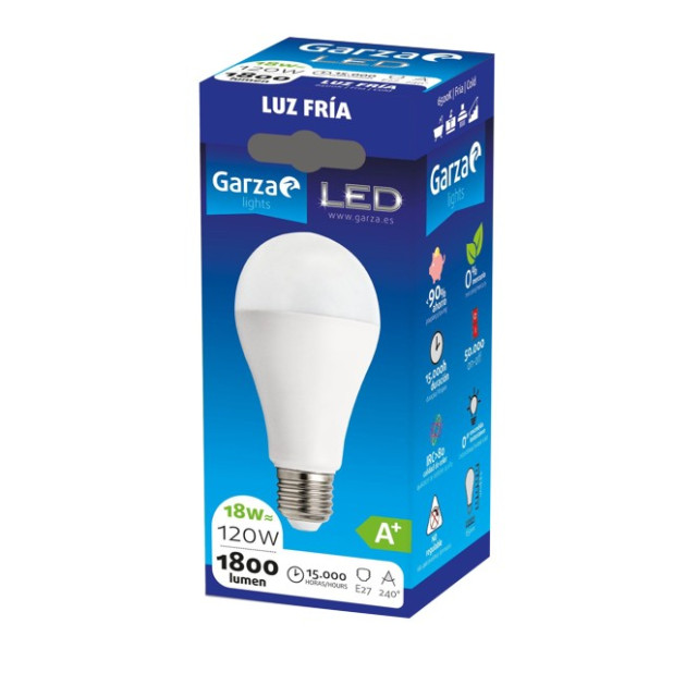 LAMPARA LED STD 18W E27 180º 1800ML 65K
