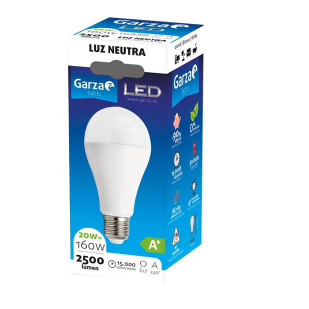 LAMPARA LED STD 20W E27 240º 2500ML 40K