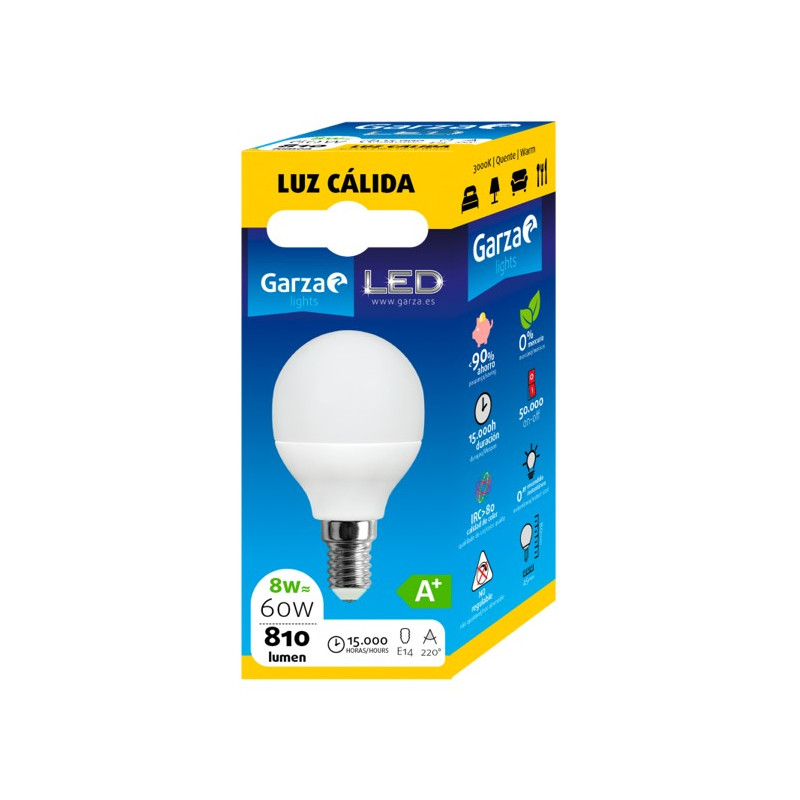 LAMPARA LED ESF.8W E14 220º 810LM 30K