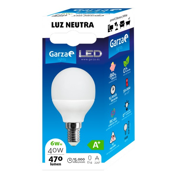 LAMPARA LED ESF.8W E14 220º 810LM 65K