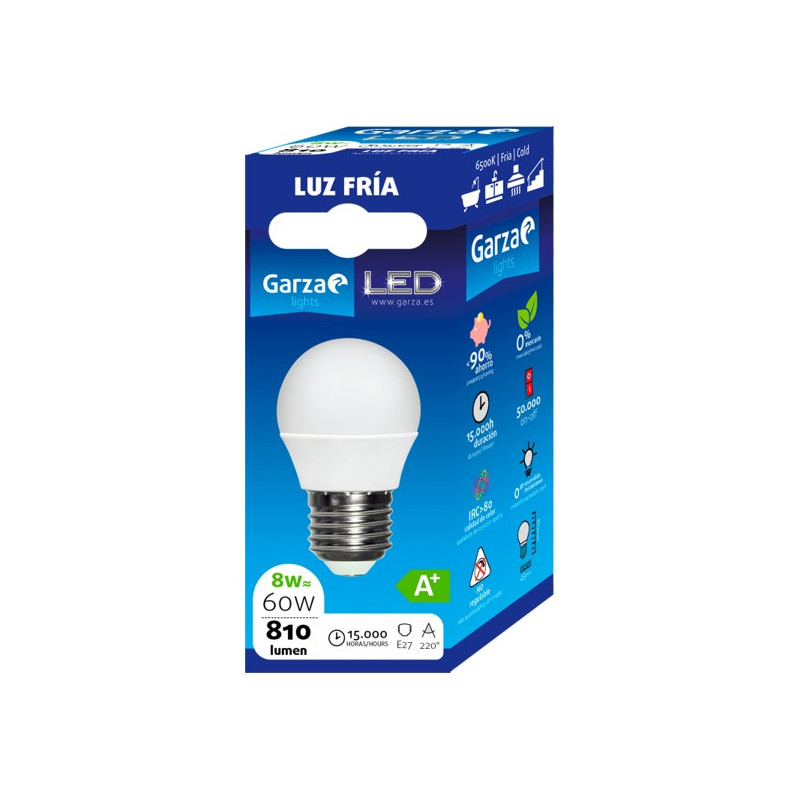 LAMPARA LED ESF.8W E27 220º 810LM 65K