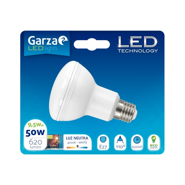 LAMPARA LED R63 9.5W E27 110º 620LM 40K