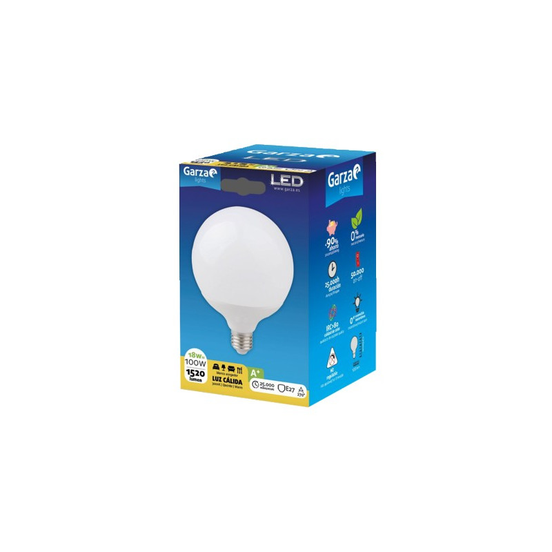 LAMPARA LED G120 13W E27 270º 1520LM 30K