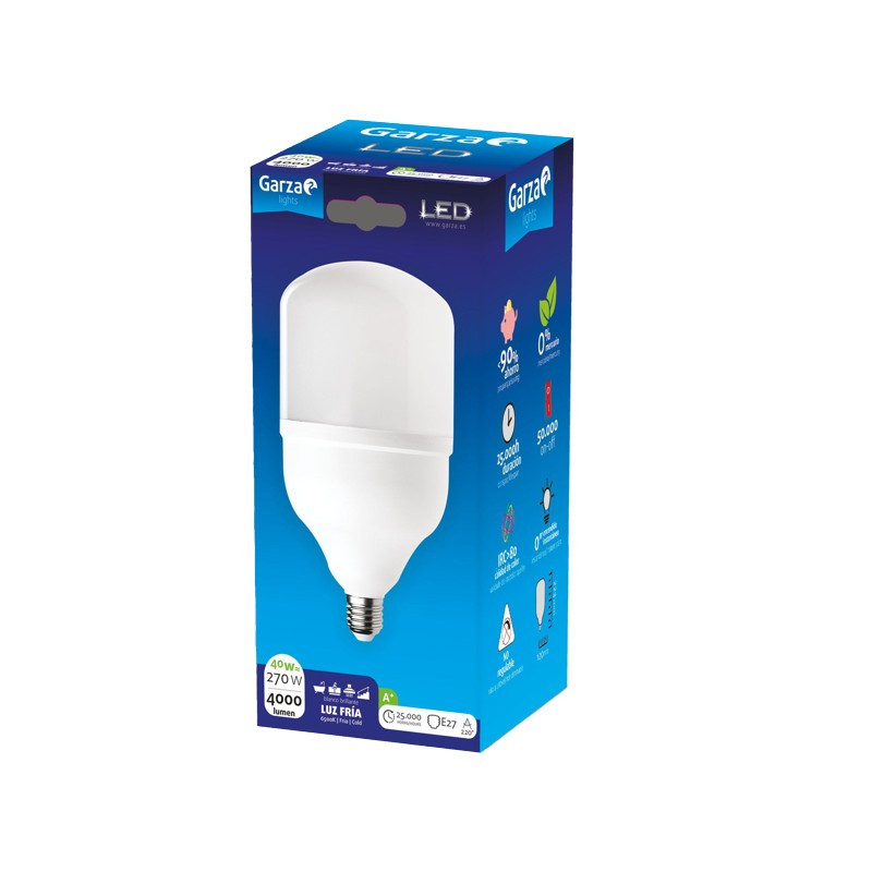 LAMPARA LED T120 40W E27 110º 4300LM 65K