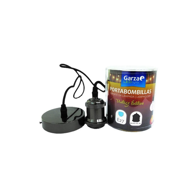 PORTABOMBILLA E27 1M BLACK PEARL