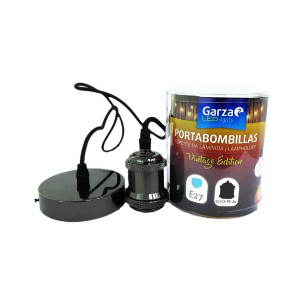 PORTABOMBILLA E27 1M BLACK PEARL