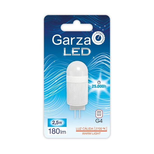 LAMPARA LED G4 2,5W 160º 180LM 27K 12V
