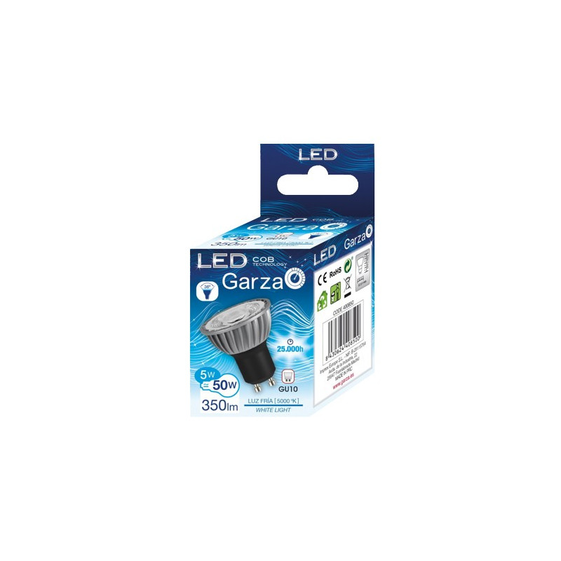 LAMPARA LED GU10 COB 5W 36º 350LM 50K