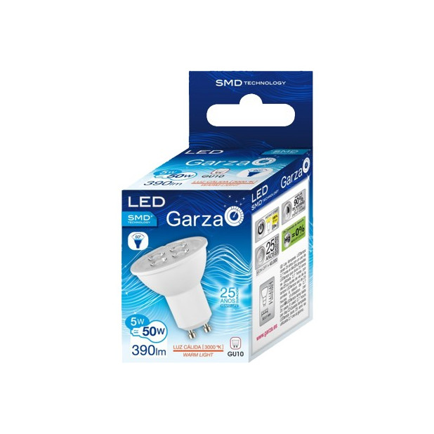 LAMPARA LED GU10 SMD 5W 60º 350LM 30K