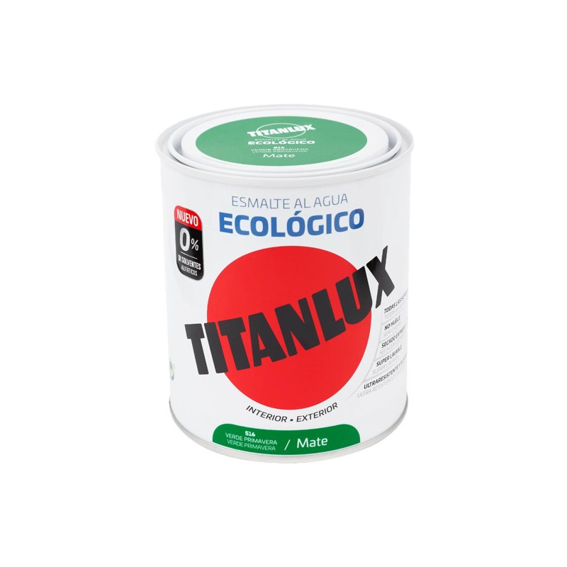TITANLUX ESMALTE AL AGUA MATE VERDE PRIMAVERA 750ML